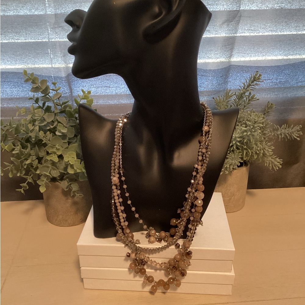 Peserico Brown Necklace Crystal NWT